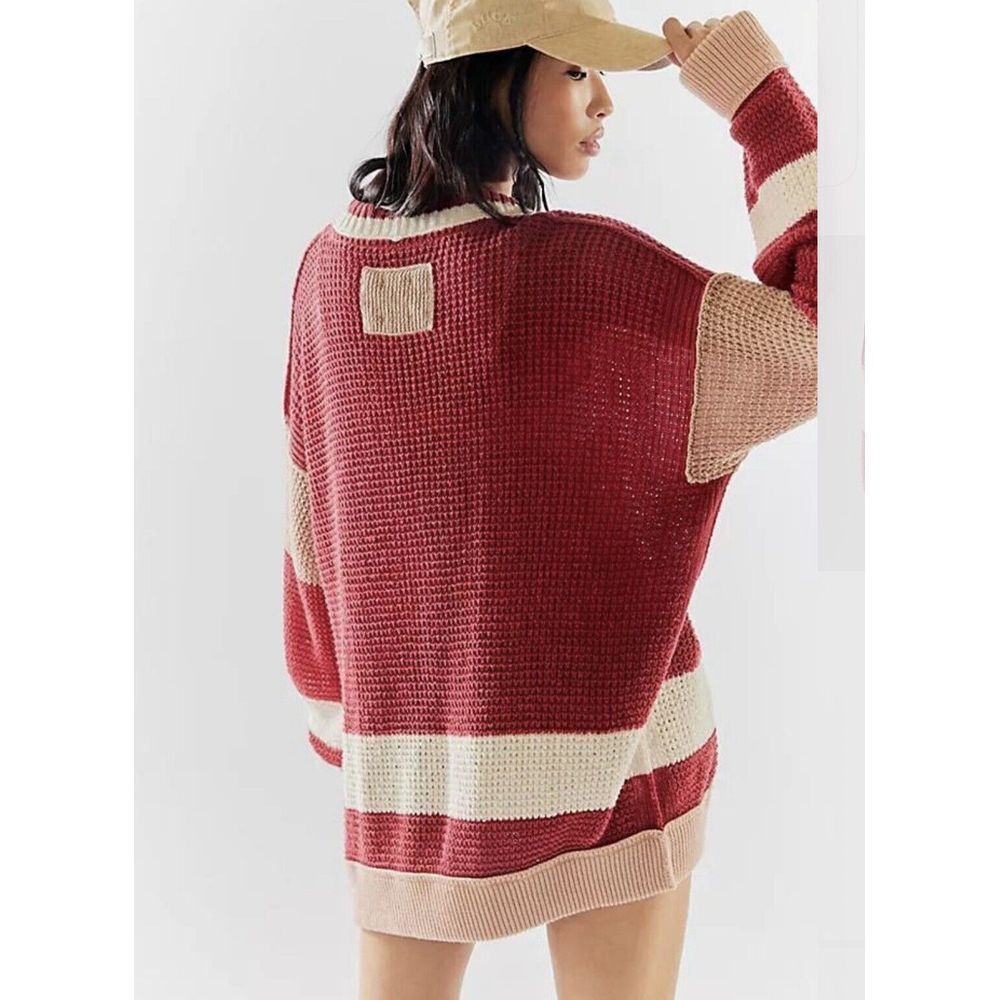 We the Free People Cardigan Chelsea Cardigan Red Medium‎ New - Picture 3 of 8